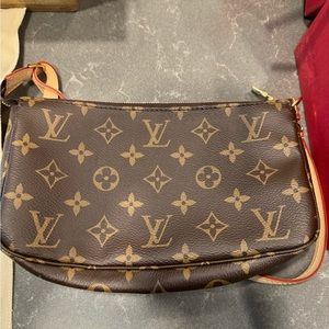 SOLD!!! LOUIS VUITTON brown pattern printed monogram pochette
